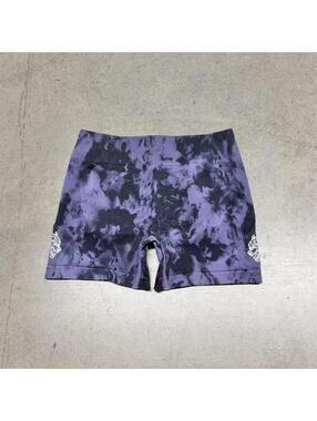Darc Sport Wolves SHE Marble 4” Seamless Glute Cinch Shorts Purple Gym Stretch